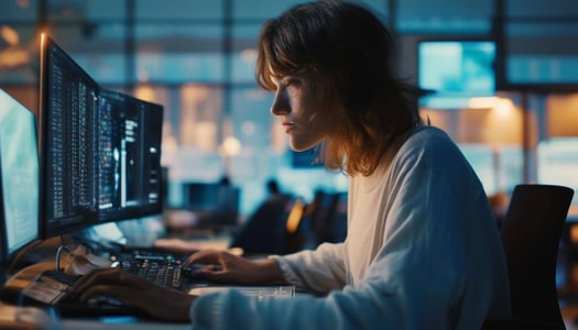 A person working on a computer